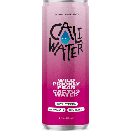 Caliwater Organic Cactus Water, Wild Prickly Pear, Single Can, Coconut Water Alternative, 12 fl oz
