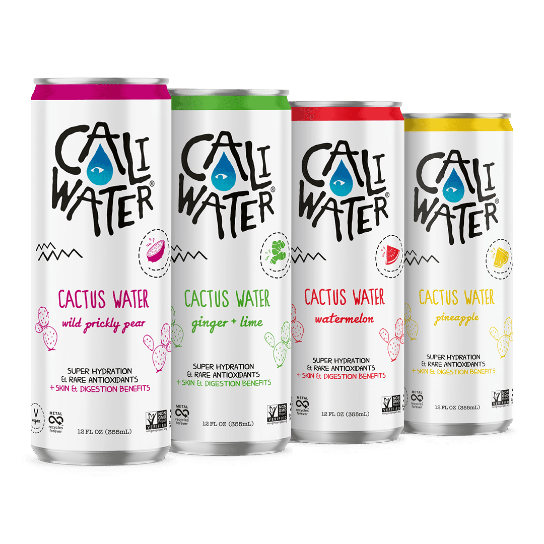 Caliwater Organic Nopal Cactus Water Sampler Pack, Ginger Lime & Wild Prickly Pear & Watermelon: Plant-Based, Non-GMO, Non-Carbonated