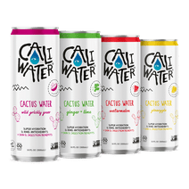 Caliwater Organic Nopal Cactus Water Sampler Pack, Ginger Lime & Wild Prickly Pear & Watermelon: Plant-Based, Non-GMO, Non-Carbonated