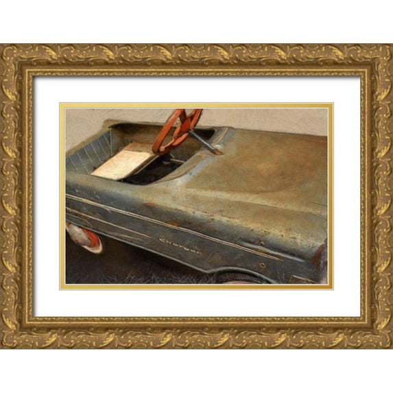 Calkins, Michelle 14x11 Gold Ornate Wood Framed with Double Matting Museum Art Print Titled - Charger Pedal Car