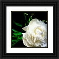 thumbnail image 1 of Calkins, Michelle 15x15 Black Ornate Wood Framed with Double Matting Museum Art Print Titled - White Peony, 1 of 4
