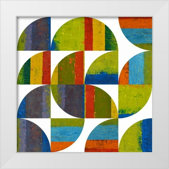 Calkins, Michelle 26x26 White Modern Wood Framed Museum Art Print Titled - Quarter Rounds 2.0