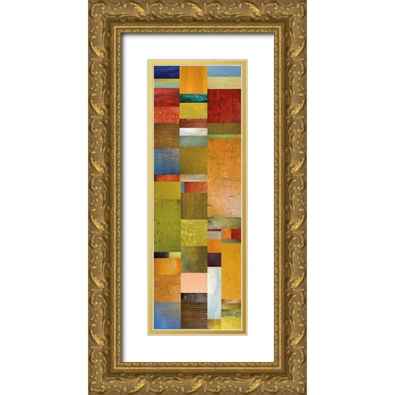 Calkins, Michelle 9x18 Gold Ornate Wood Framed with Double Matting Museum Art Print Titled - Color Panels with Blue Sky