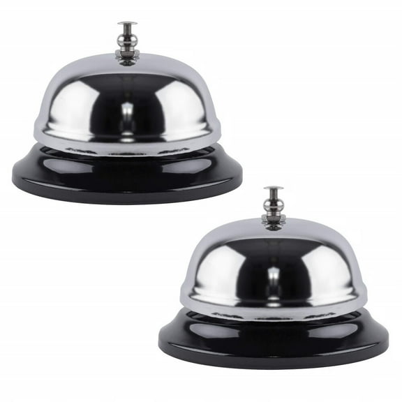 Call Bell 2-Pack - Classic Service Bell for Desk,Counter,or Reception 3.35",Gleaming Stainless Steel,Corrosion-Resistant,for Home,Office,School