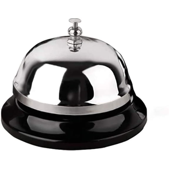 Call Bell 3.3 Inch Diameter with Metal Anti-Rust Construction, Ringing, Desk Service for Hotels, Schools, Restaurants, Reception Areas, Hospitals, Warehouses(Silver)