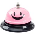 thumbnail image 1 of Call Bell, 3.35 Inch Diameter, Metal Bell, Pink Smiley Face, Desk Bell Service Bell for Hotels, Schools, Restaurants, Reception Areas, Hospitals, Customer Service, Pink (1 Bell), 1 of 5