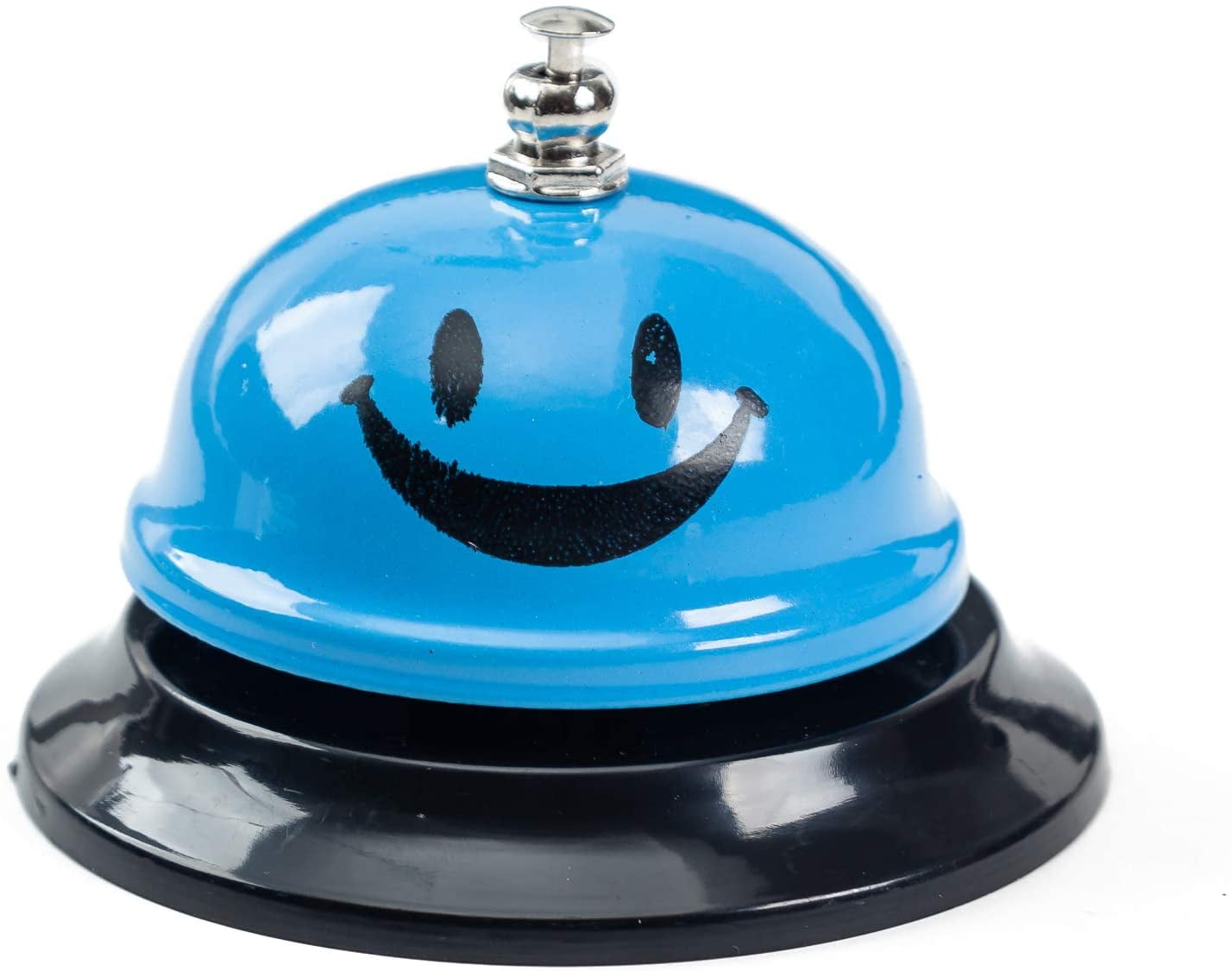 Call Bell, 3.35 Inch Diameter, Metal Bell, Blue Smiley Face, Desk Bell ...