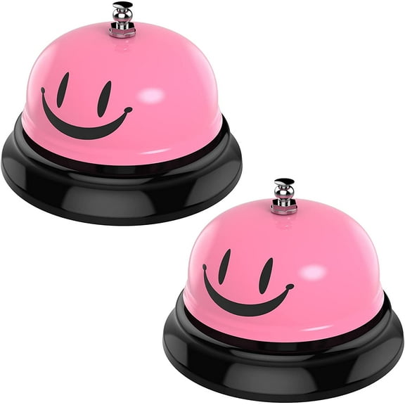 Call Bell, Service Bell Dinner Desk Bell for The Porter Kitchen Restaurant Bar Hotel Schools (2 Pack, Pink)