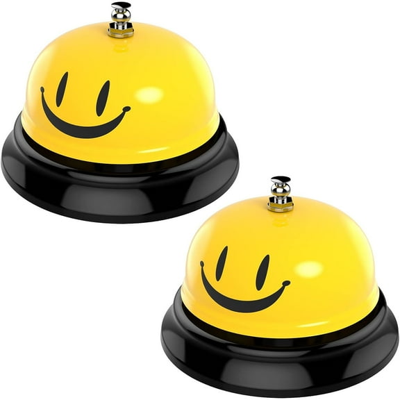 Call Bell, Service Bell Dinner Desk Bell for The Porter Kitchen Restaurant Bar Hotel Schools (2 Pack, Yellow)