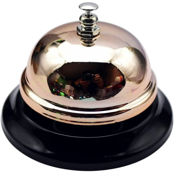 Call Bell, Service Bell, Reception Bell, Dinner, Kitchen, Restaurant Bell, Suitable for Hotels, Schools, Restaurants, Reception Areas, Hospitals, Warehouses (3.3 inches in Diameter) (Rose Gold)