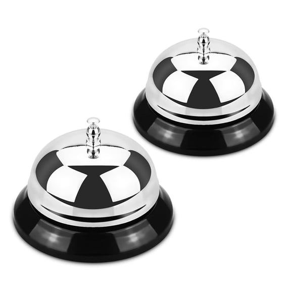 Call Bell,Service Bell for The Porter Kitchen Restaurant Bar Classic Concierge Hotel (3.35 Inch Diameter) (Silver)(2 Pack)