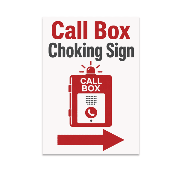 Call Box Choking Sign - Minimalist Wall Decor - 13x19 Poster Print