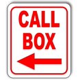 thumbnail image 1 of Call Box Left Arrow RED Aluminum Composite Sign, 1 of 1
