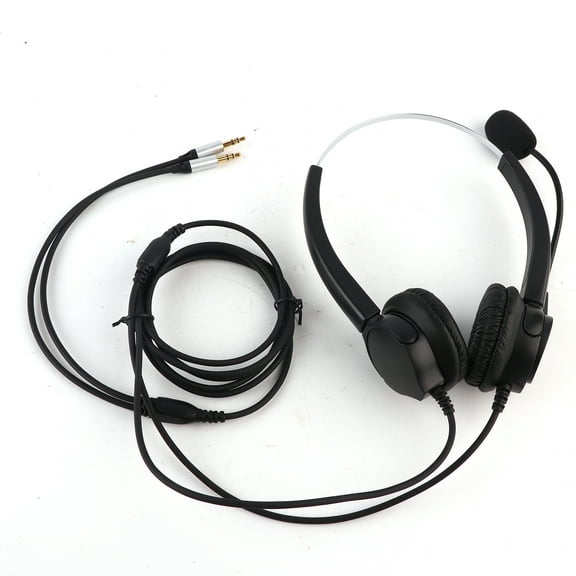 Call Center Headset with Microphone Hands Free Noise Cancelling Binaural Headset Headphone for Phone Counseling Services