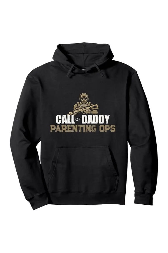 Call of Daddy Parenting Ops Gamer Dads Funny Fathers Day Pullover Hoodie, Cotton Hooded Sweatshirt, Street Style Sweatshirt, Crew Neck Sweatshirt, Ultra Soft, Breathable