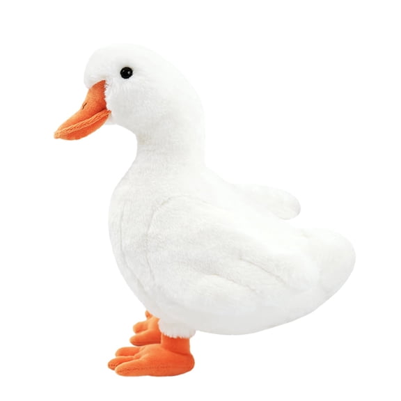 Call Duck Stuffed Animal Toy Fluffy and Cuddly Mallard Duck Plush Toy for Baby, Kids, Adults, Boys and Girls, for Birthday Christmas Halloween Swan Goose Easter Gift (White Duck)