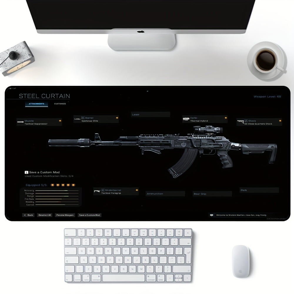 Call To Duty Extra Large Black Gaming Mouse Pad Non-Slip Rubber Base Giant Mountain Mousepad With Stitched Edge Waterproof Keyboard Pads Computer Desk Laptop Mat For Work & Game & Office & Home