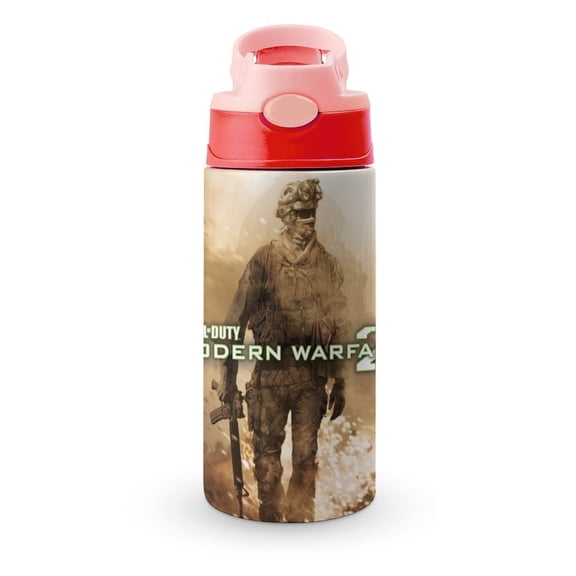 Call Duty Modern Warfare Insulated Stainless Steel Water Bottle with Straw Vacuum Water Tumbler Reusable Leak Proof Cup