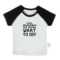 thumbnail image 1 of Call Grandma She Knows What to Do Funny T shirt For Baby, Newborn Babies T-shirts, Infant Tops, 0-24M Kids Graphic Tees Clothing (Short Black Raglan T-shirt, 6-12 Months), 1 of 4