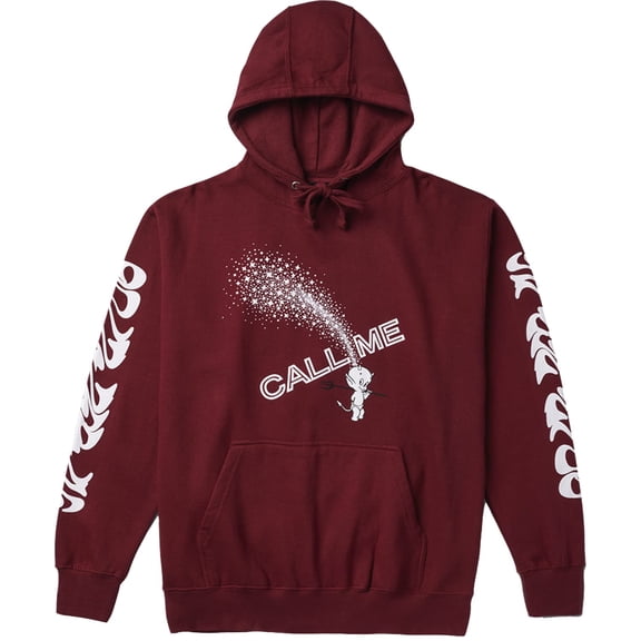 Call Me 917 Devil Calls Hooded Sweatshirt Large Maroon