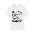 thumbnail image 1 of Call Me Cute and Give Me Candy Ghost Halloween T-Shirt - Fun & Playful Tee, 1 of 4