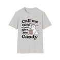 thumbnail image 1 of Call Me Cute and Give Me Candy Ghost Halloween T-Shirt - Fun & Playful Tee, 1 of 4
