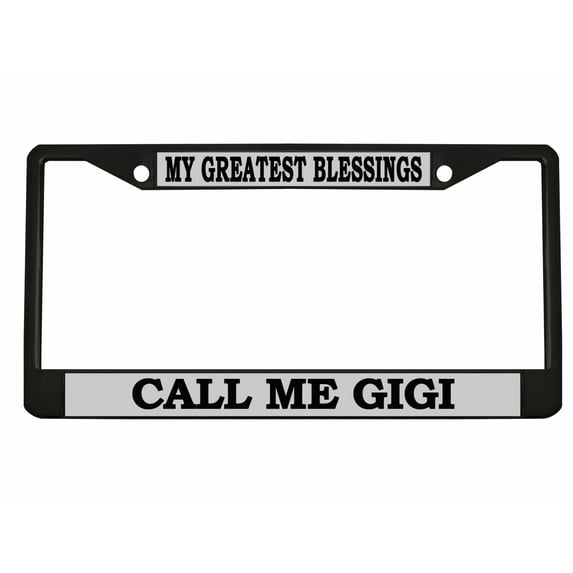 Call Me Gigi Style Metal License Plate Frame Personalized/Car Accessories Car Tag Holder Cover (Black/Silver/Black)