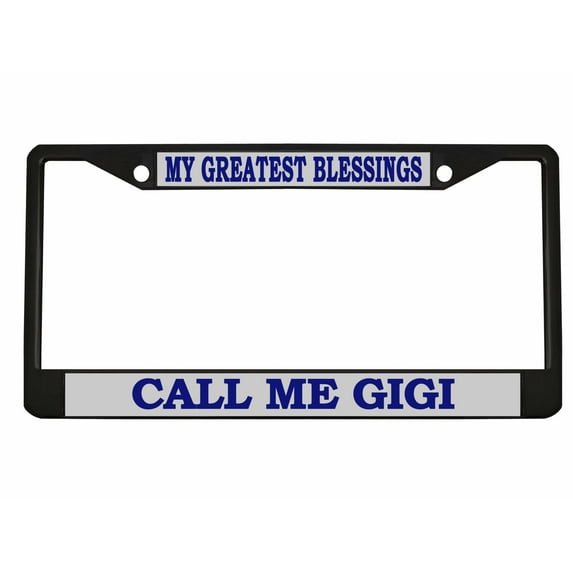 Call Me Gigi Style Metal License Plate Frame Personalized/Car Accessories Car Tag Holder Cover (Black/Silver/Blue)