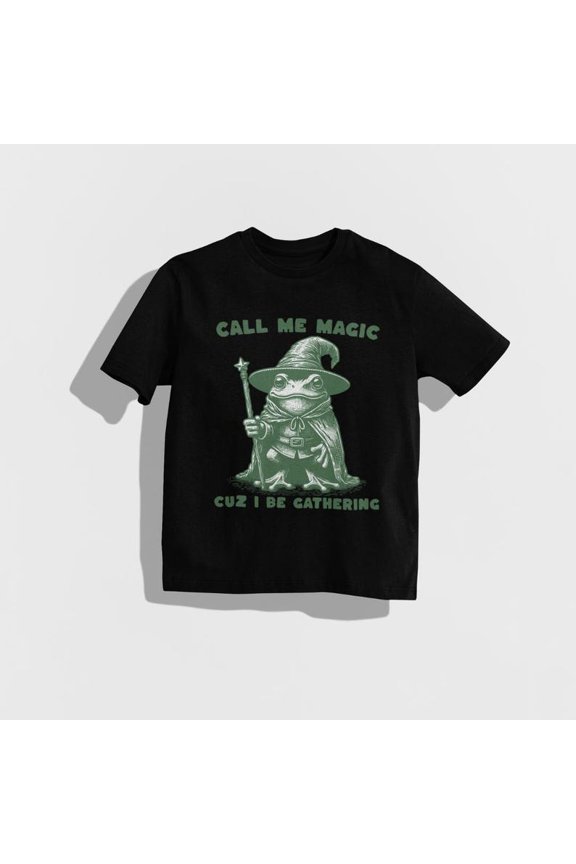 Call Me Magic Cuz I Be Gathering Tee, Wizard Frog Shirt, Frog Shirt, Funny Gamer Gift BLACK Unisex S-5XL Hot Trending Shirt, Vintage Birthday Gift