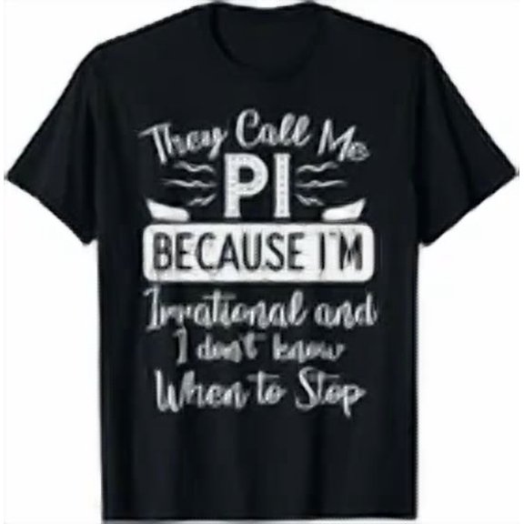 Call Me Pi Because Irrational Funny Pi Day Math Teacher Student Unisex T-Shirt, S-5XL