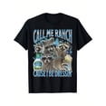 thumbnail image 1 of Call Me Ranch Cause I Be Dressin Funny Raccoon Meme Bootleg Unisex-Adults T-Shirt 180g, 1 of 5