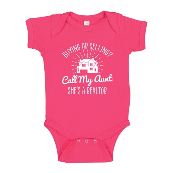 Call My Aunt She's A Realtor Baby Bodysuit One Piece 6 mo Cyber Pink
