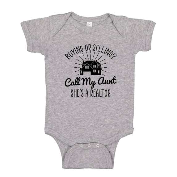 Call My Aunt She's A Realtor Baby Bodysuit One Piece NB Athletic Heather