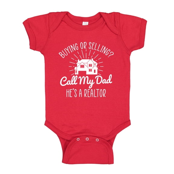 Call My Dad He's A Realtor Baby Bodysuit One Piece 12 mo Red