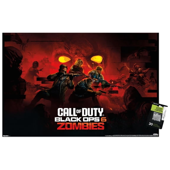Call Of Duty: Black Ops 6 - Zombies Key Art Wall Poster with Push Pins, 22.375" x 34"