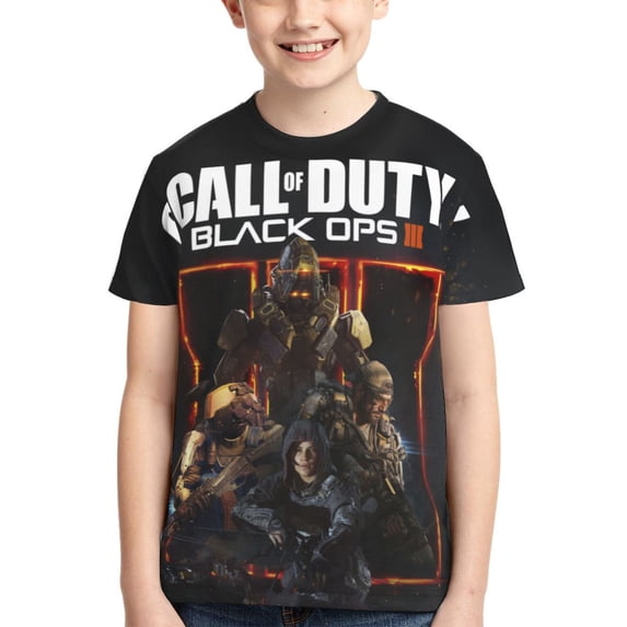 Call Of Duty Black Ops Teen T-shirt Shirts Youth Short Sleeve Graphic Tees