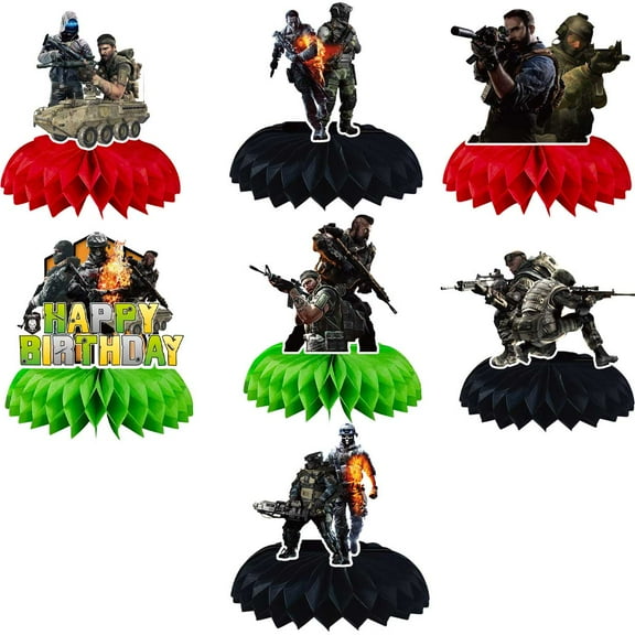 Call Of Duty Centerpieces Honeycomb Table Toppers Decorations for Photo Props Birthday Party Decor Supplies