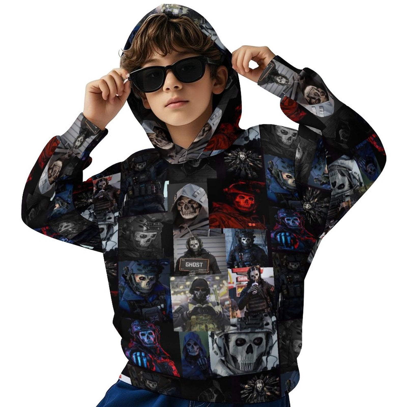 Call Of Duty Ghost Hooded Sweatshirt Graphic Printed Long Sleeves ...