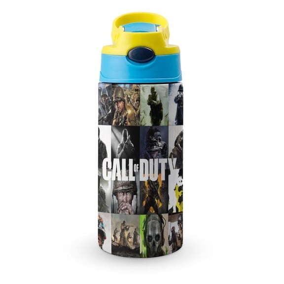Call Of Duty Insulated Stainless Steel Water Bottle with Straw Vacuum Water Tumbler Reusable Leak Proof Cup