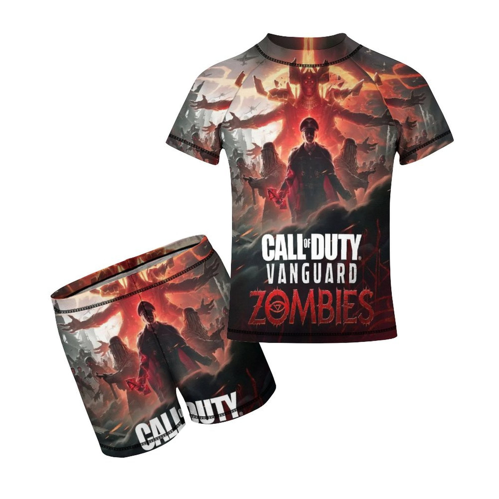 Call Of Duty Summer Swimwear For Boys 2PCS Rash Guard Sets For Beach