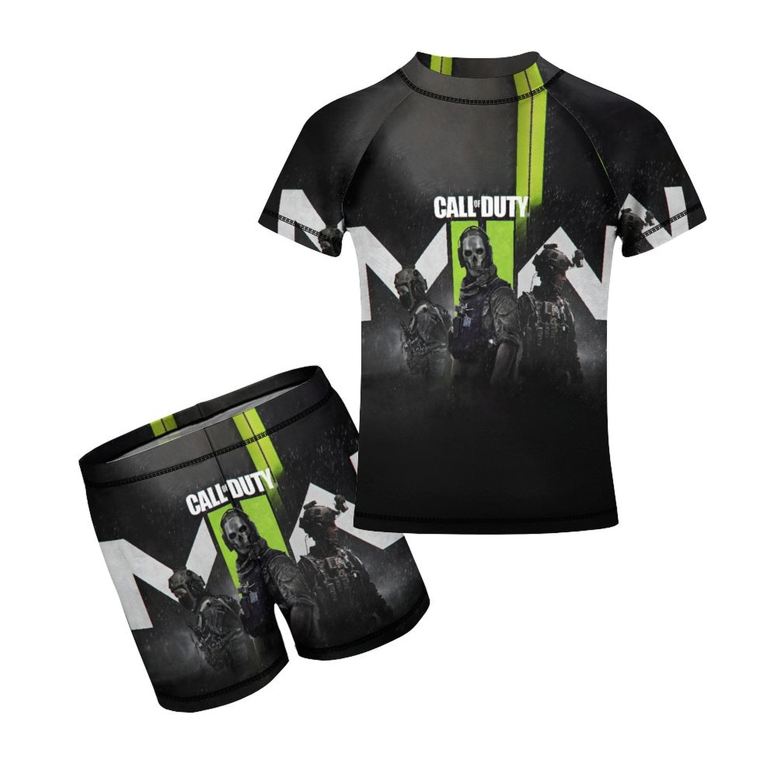 Call Of Duty Summer Swimwear For Boys 2PCS Rash Guard Sets For Beach
