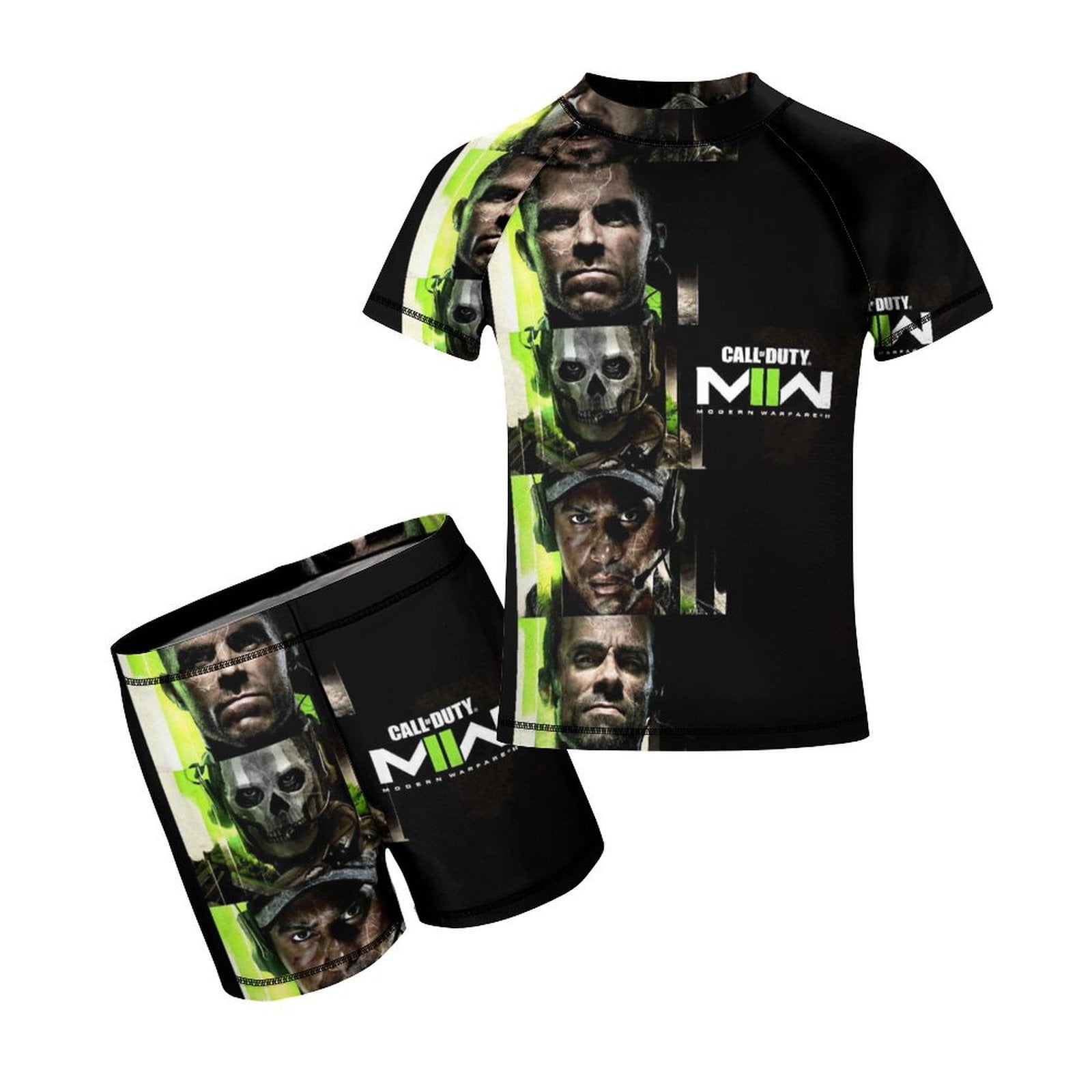 Call Of Duty Summer Swimwear For Boys 2PCS Rash Guard Sets For Beach