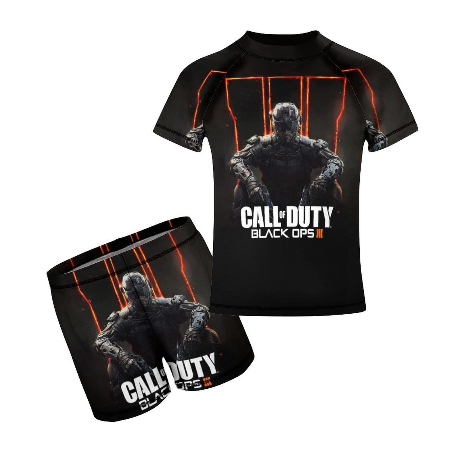 Call Of Duty Summer Swimwear For Boys 2PCS Rash Guard Sets For Beach