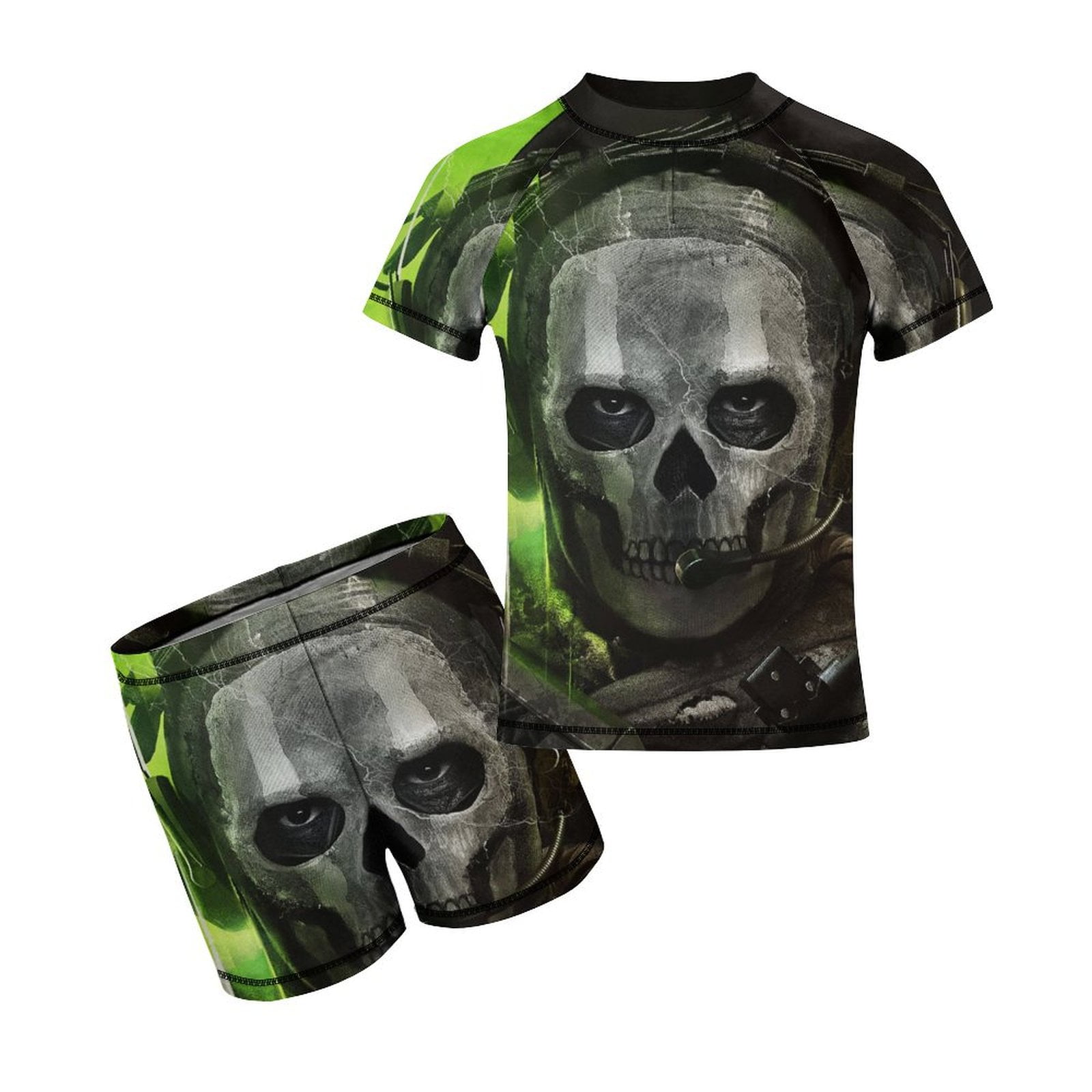 Call Of Duty Summer Swimwear For Boys 2PCS Rash Guard Sets For Beach