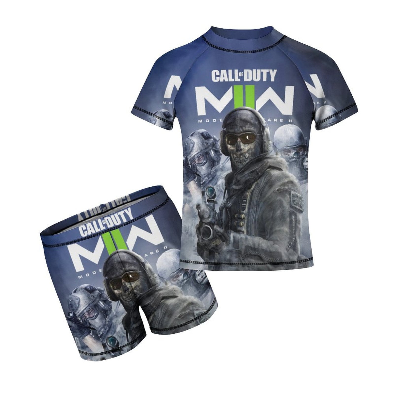 Call Of Duty Summer Swimwear For Boys 2PCS Rash Guard Sets For Beach