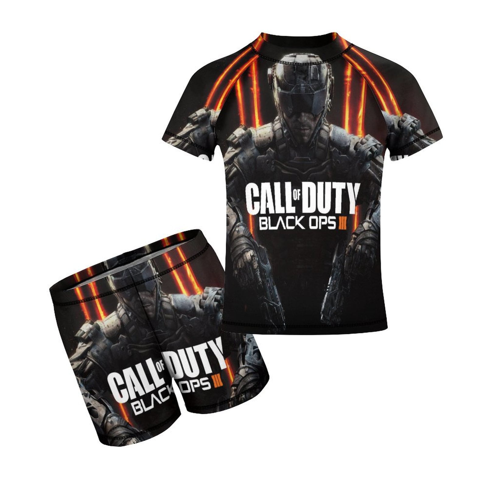 Call Of Duty Summer Swimwear For Boys 2PCS Rash Guard Sets For Beach