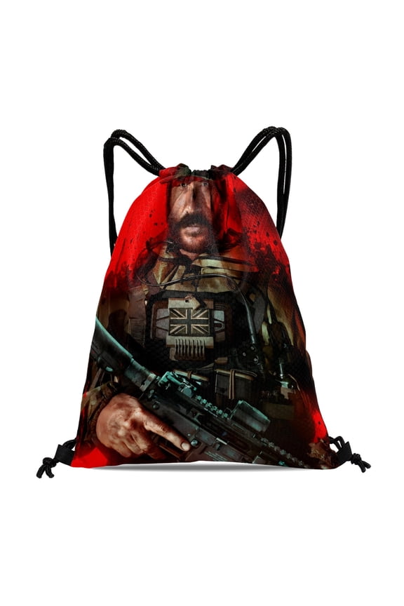 Call Of Duty-theme Drawstring Backpack Sports Gym Bag Water Resistant String Bag Cinch Bag12''X16''30X40cm