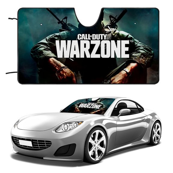 Call Of Duty-theme Windshield Sun Shade Front Protector Folding Car Sun Visor Blocks Uv Rays Keeps Your Vehicle Cool52in*28in(130*70cm)