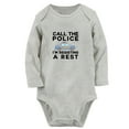 thumbnail image 1 of Call The Police I'm Resisting A Rest Funny Rompers, Newborn Baby Unisex Bodysuits, Infant Jumpsuits, Toddler 0-12 Months Kids Long Sleeves Oufits (Gray, 0-6 Months), 1 of 4