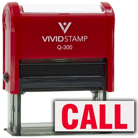 Call Self-Inking Office Rubber Stamp (Red Ink) - Q-300
